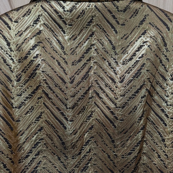 Vintage Painted Pony Wearable Art Geometric Gold Jacket Size Small Shimmer Coat - Picture 6 of 15